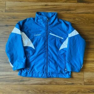 Vintage Columbia Convert Unisex Blue and White Winter Puffer Jacket